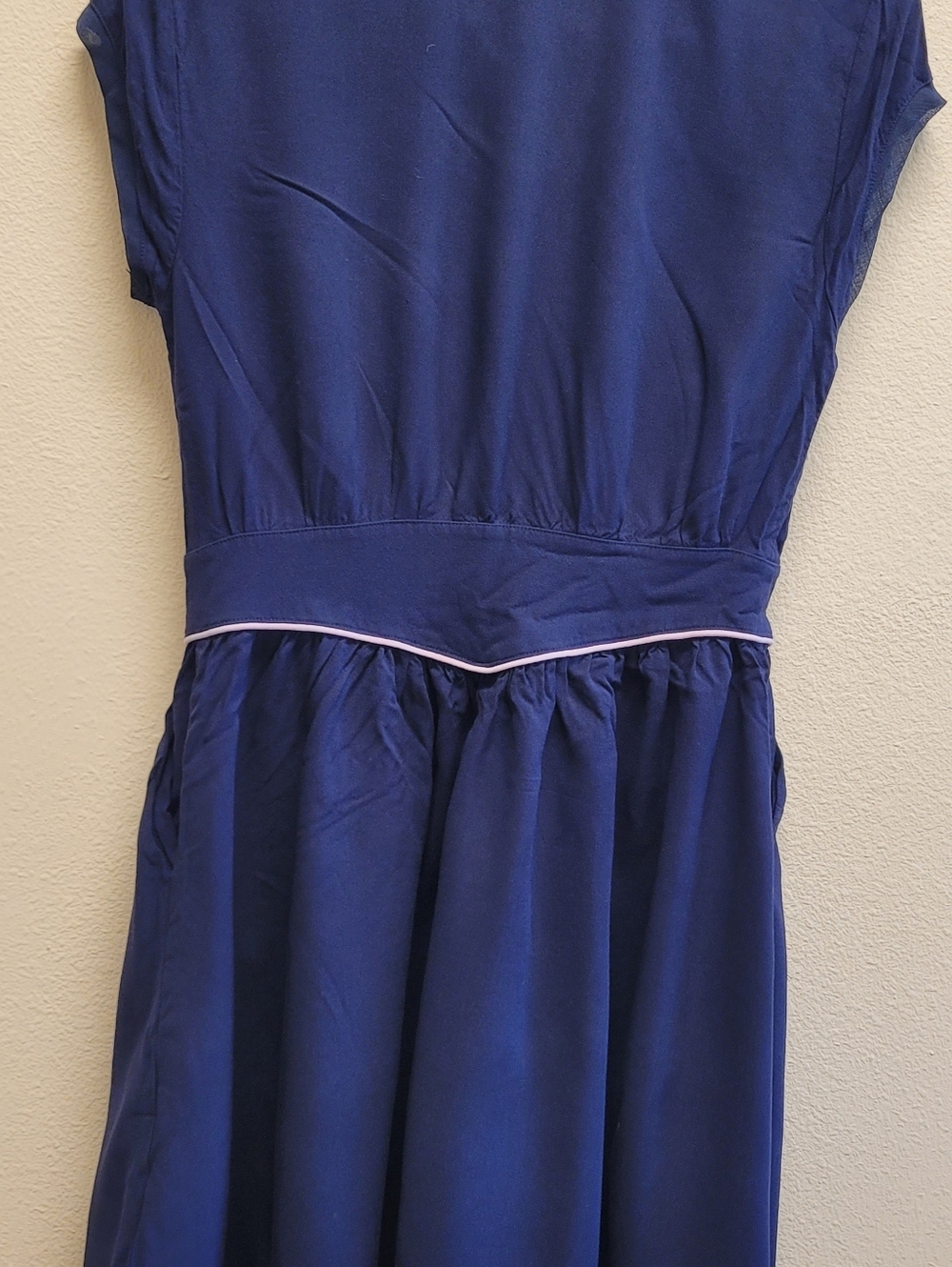 Vintage Guess Navy Blue  Embroidered Button-Front Shirt Dress Size 4 - Picture 8 of 11
